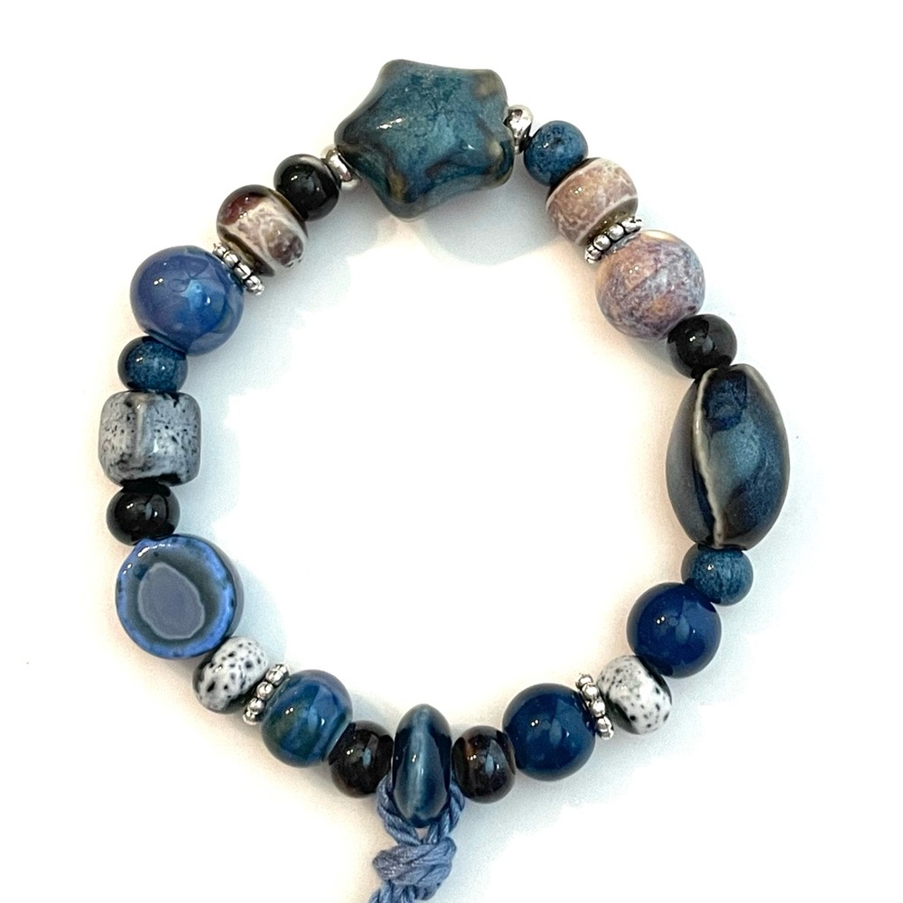 Blue Beaded Bracelet